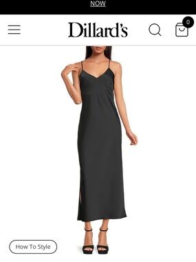 Gianni Bini Haven Satin V-Neck Sleeveless Maxi Slip Dress